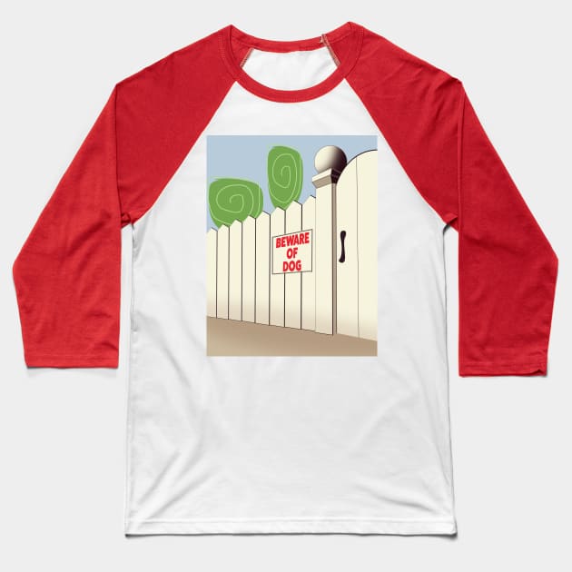 Beware Of Dog Baseball T-Shirt by nickemporium1